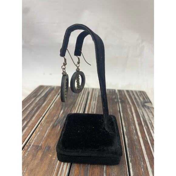 Women's Boho Wooden Beaded Earrings Lightweight GUC - Picture 4 of 4